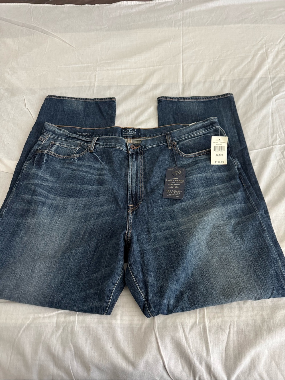 Lucky Brand Men’s Dark Blue Washed Relaxed Jeans